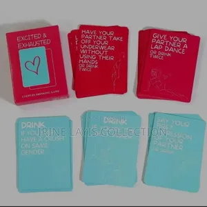 Excited Exhausted" Couples Drinking Card Game.