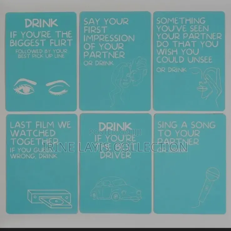 Excited Exhausted" Couples Drinking Card Game.