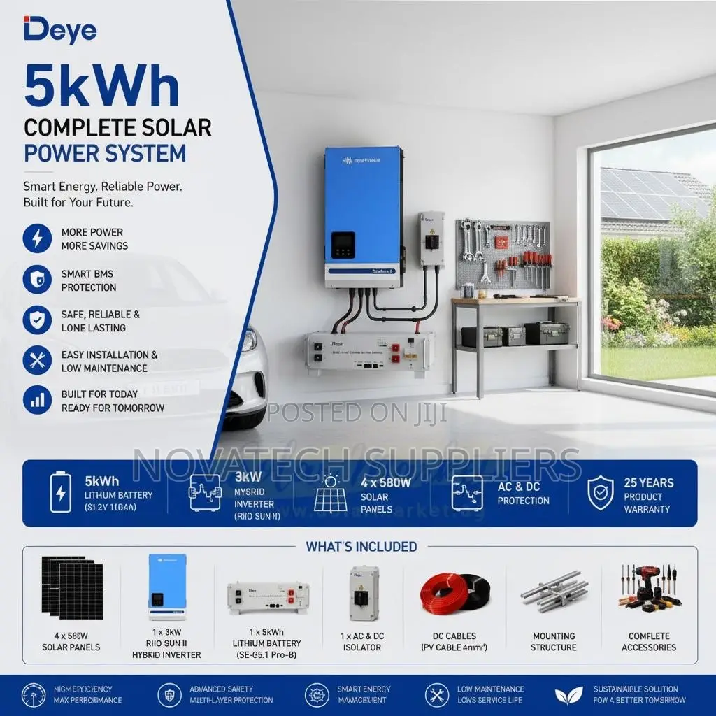 Complete 5kWh Solar Power System | 3kW Hybrid With All Accessories