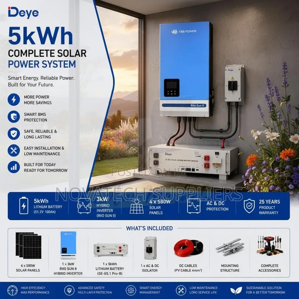 Smart 5kWh Solar System With Hybrid Inverter BMS Protection NTS