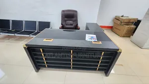 Black Executive Office Gold Desk