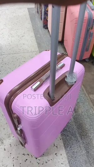 Pink Hard- Shell Rubber Plastic Suitcase