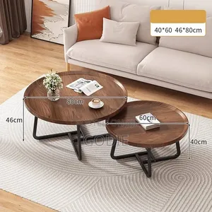 2-Piece Nesting Coffee Table Set Features a Walnut Wood Finish