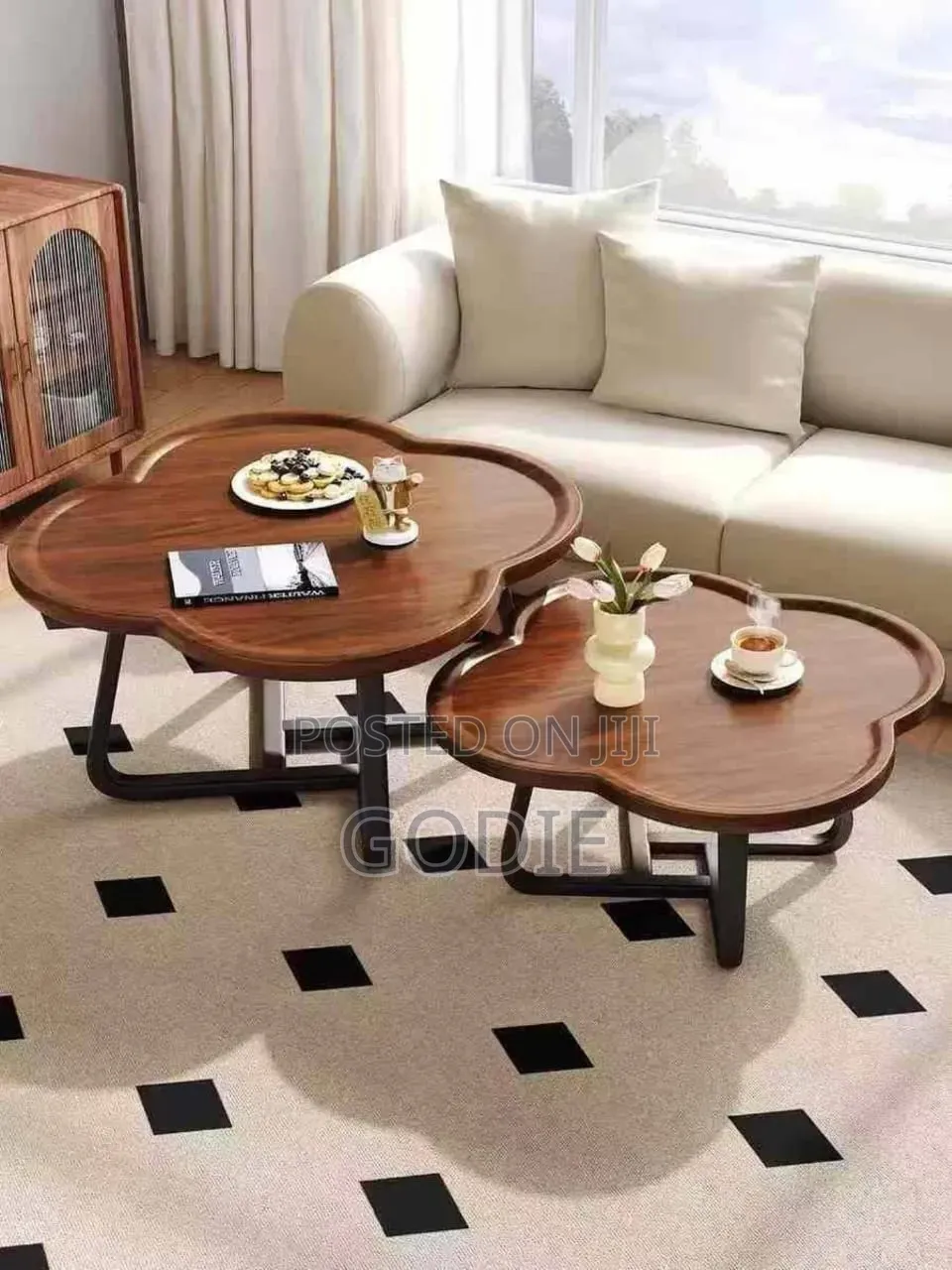 2-Piece Nesting Coffee Table Set Features a Walnut Wood Finish