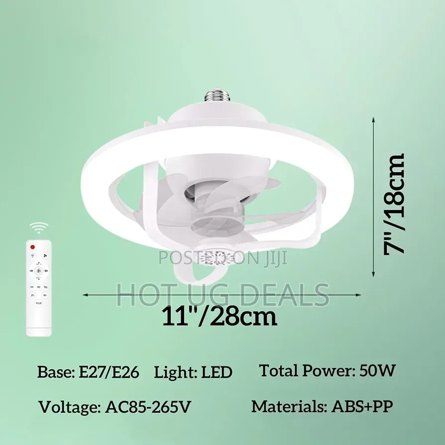 Fan With Light - Remote Ceiling Fan With 360 Rotation, RGB Mode