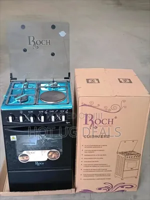 Roch 50X50cm Cooker 3 Gas + 1 Electric Plate Electric Oven – Black