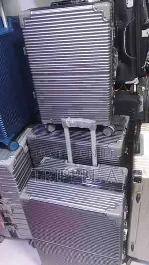3pcs Set Silver Aluminum Frame Luggage Suitcase