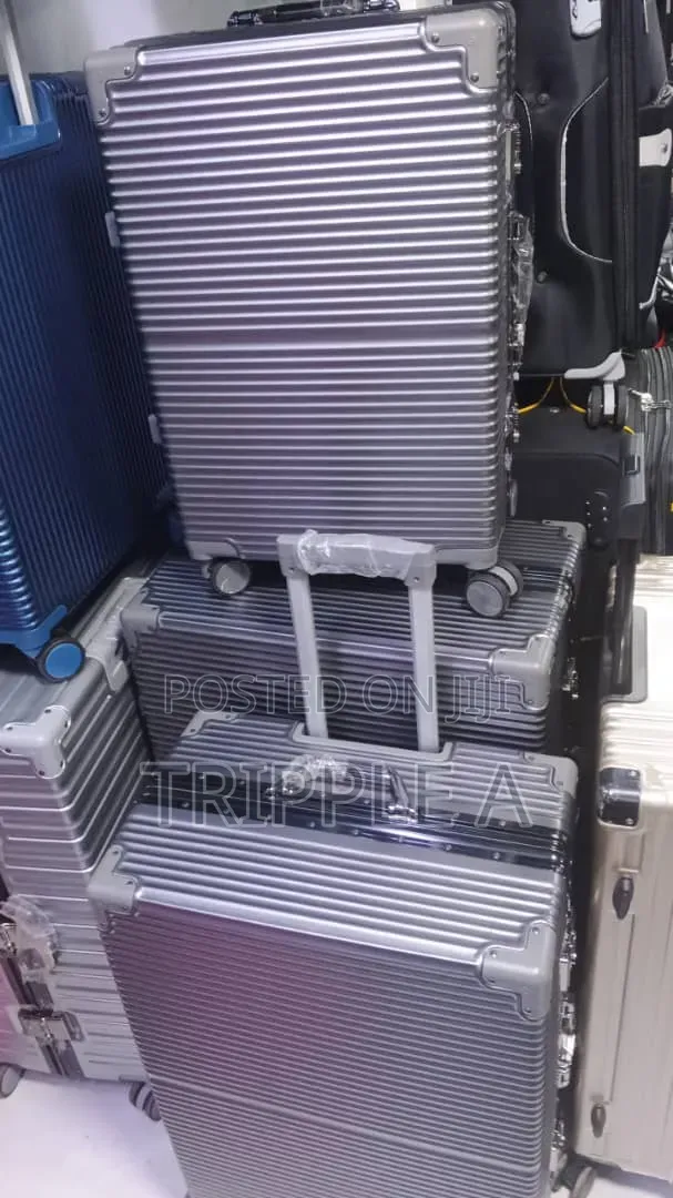 3pcs Set Silver Aluminum Frame Luggage Suitcase