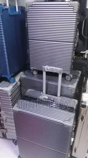 3pcs Set Silver Aluminum Frame Luggage Suitcase