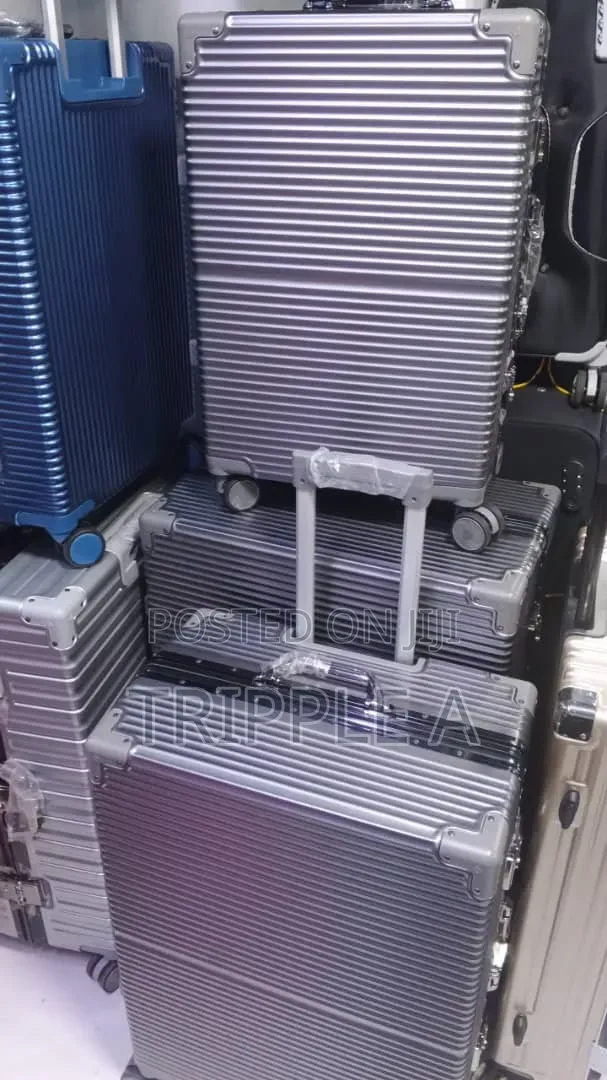 3pcs Set Silver Aluminum Frame Luggage Suitcase