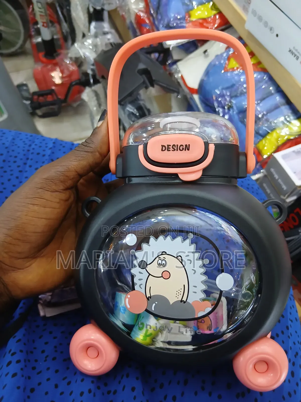 Plastic Water Bottle Designed for Kids,a Unique Wheel Base .