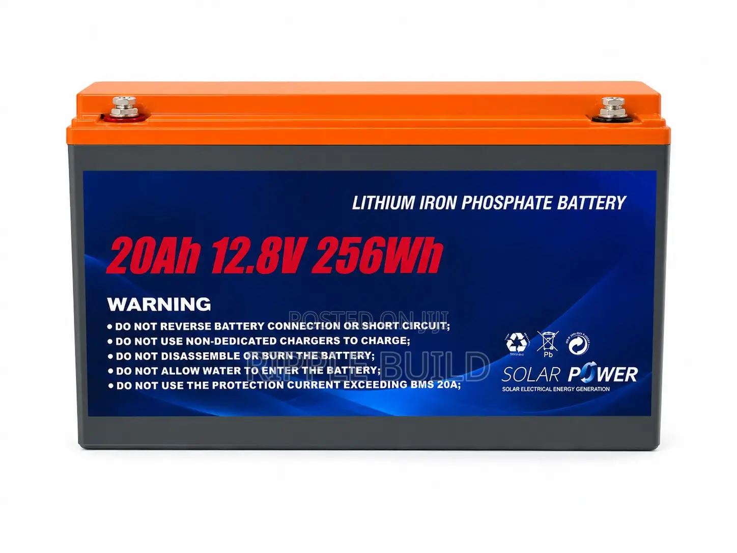12V 20Ah LiFePO4 Lithium Battery 256Wh Solar Backup