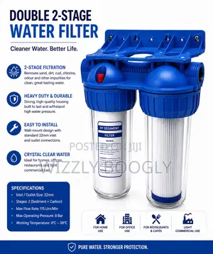 2Stage|Double Water Filter|sediment Filter | Heavyduty Water Purifier
