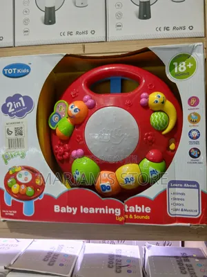 Kids 2-in-1 Baby Learning Table With Colorful, Interactive Bug Button