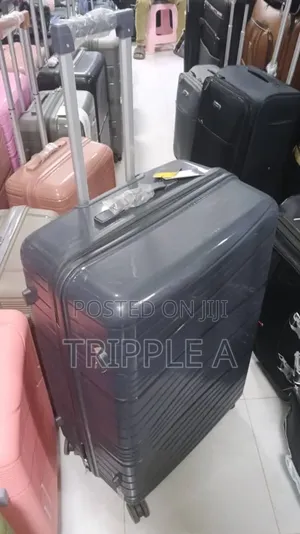 Large Rubber Grey Plastic Suitcase