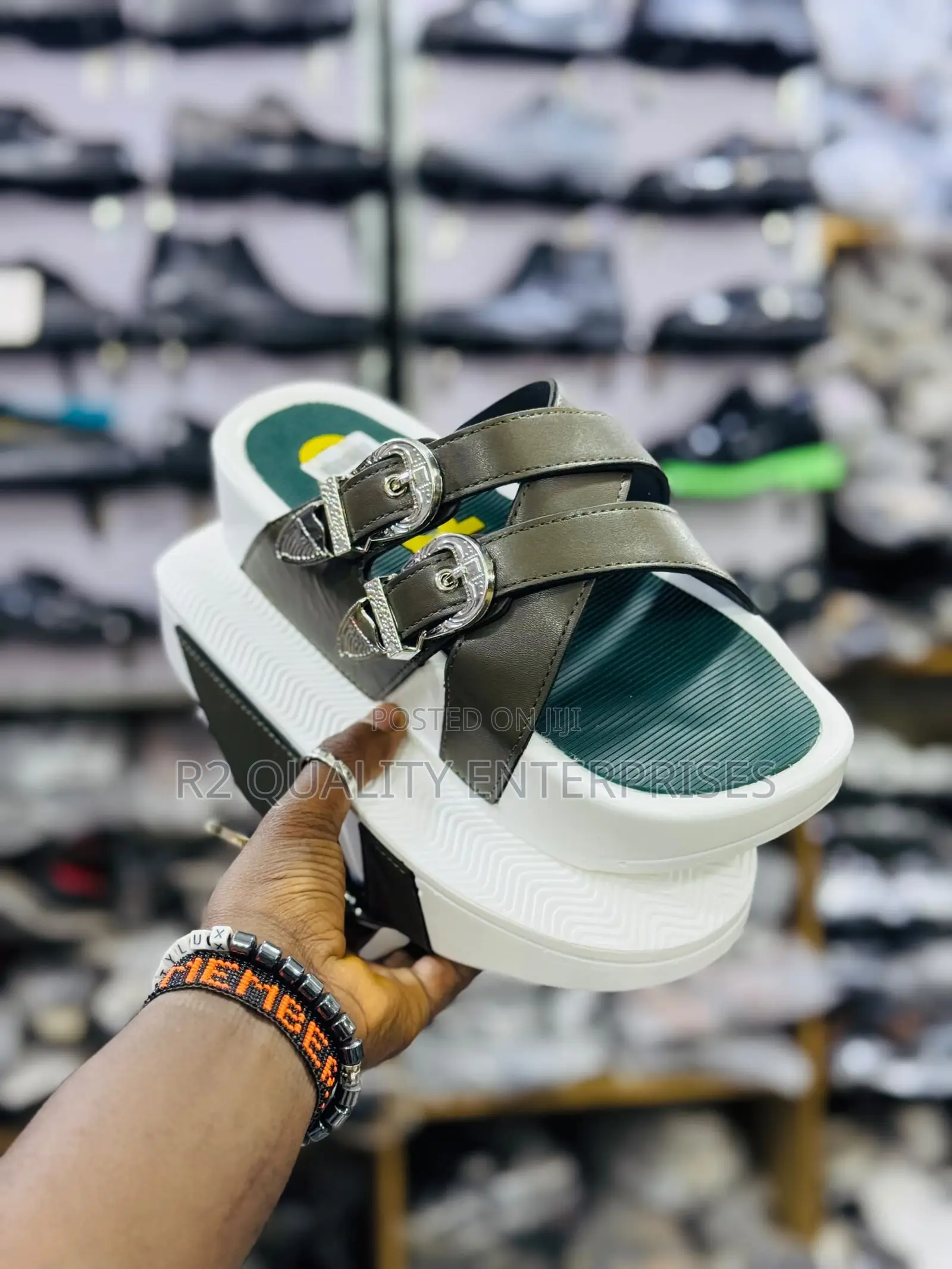 Double-Strap Platform Slide Sandal, Often Styled