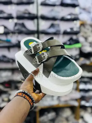 Double-Strap Platform Slide Sandal, Often Styled