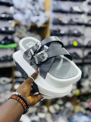 Double-Strap Platform Slide Sandal, Often Styled