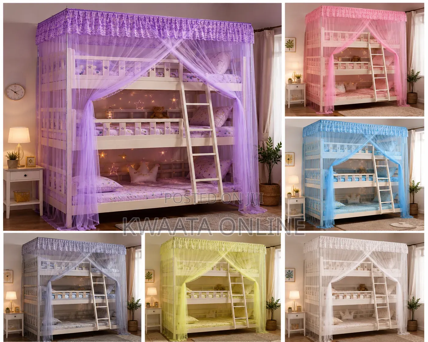Steel Frame Mosquito Net for Double/Triple Decker Beds Full Coverage