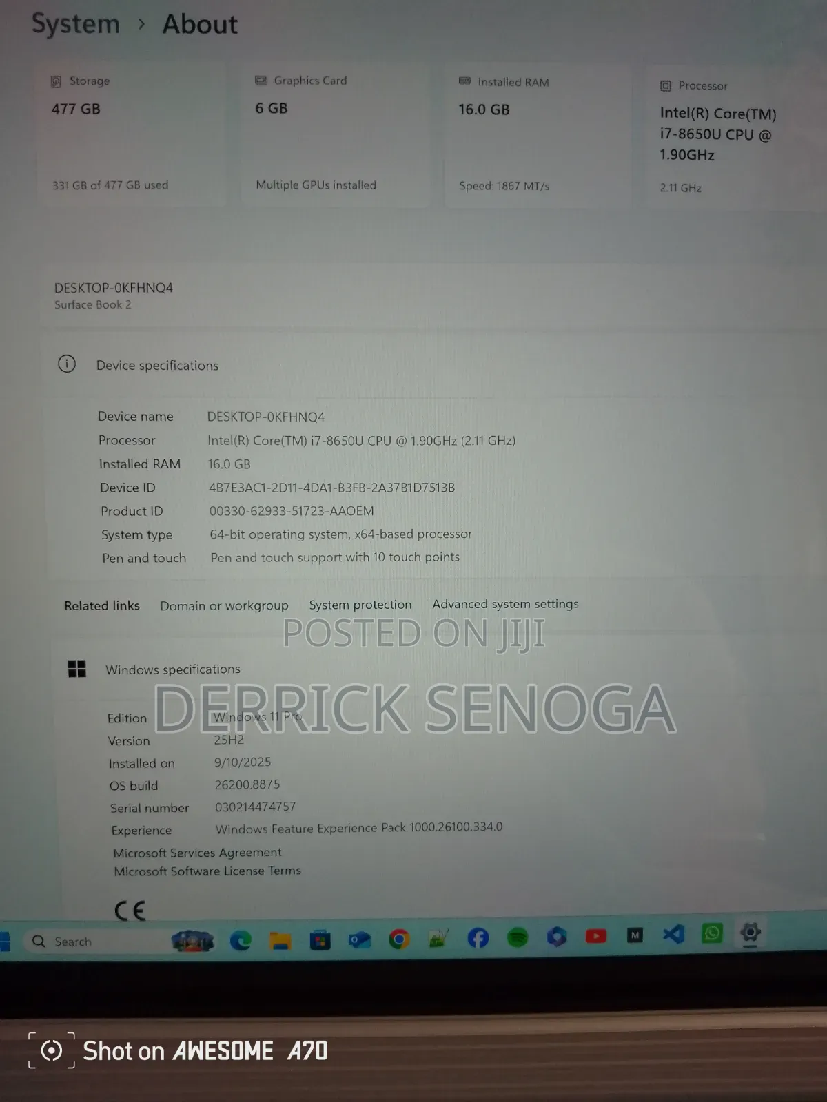 Laptop Microsoft Surface Book 2 16GB Intel Core i7 SSD 512GB