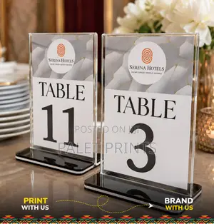 Hotel / Restaurant Table Tents