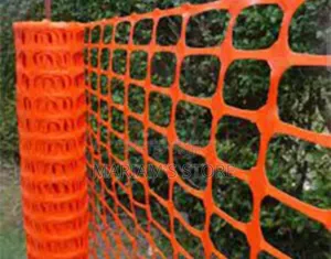Roll of Orange Polyethylene Mesh Safety Barrier Fencing