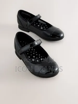 NEXT Matte Black Leather Mary Jane School Shoes