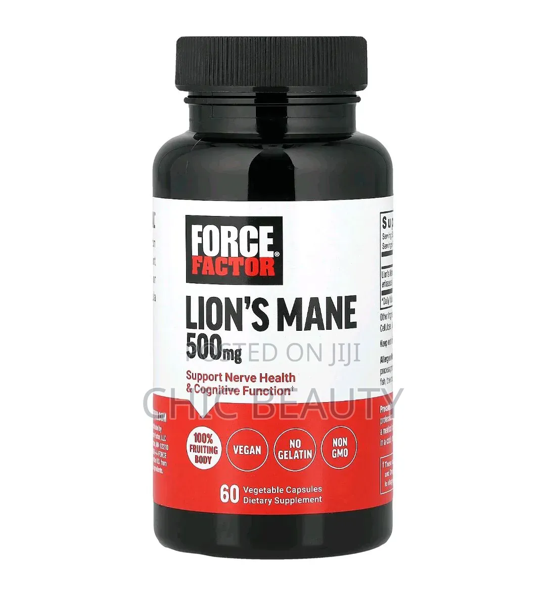 Force Factor Lion's Mane 500mg 60 Vegetable Capsules