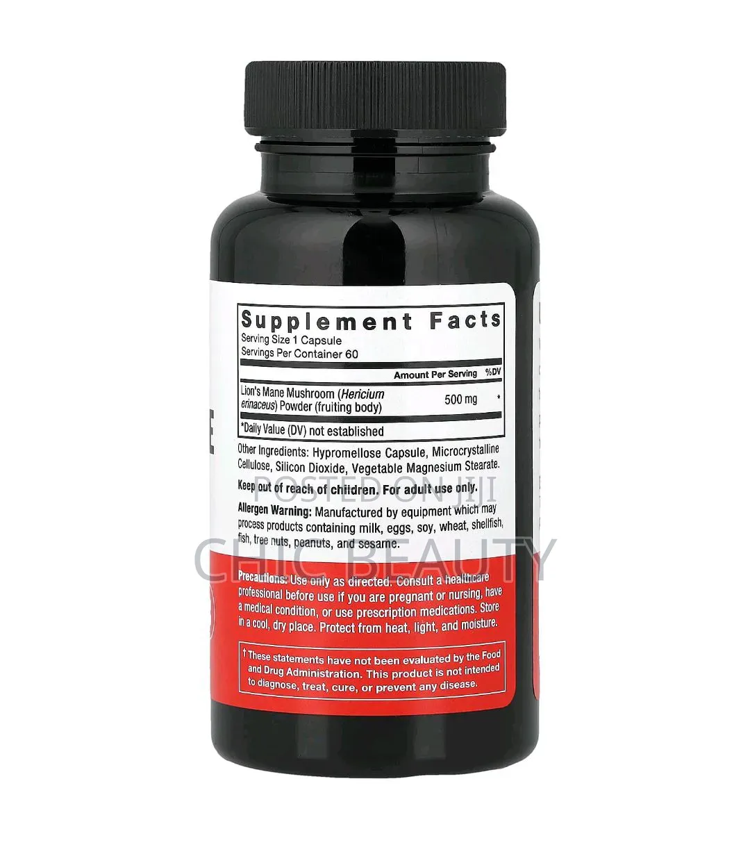 Force Factor Lion's Mane 500mg 60 Vegetable Capsules
