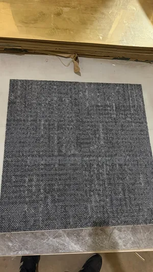 Black and Grey Woolen PVC Tile Carpets