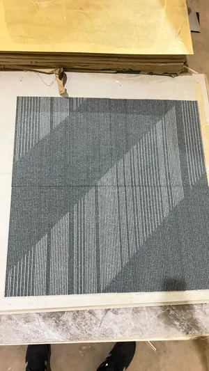 Black and Grey Woolen PVC Tile Carpets
