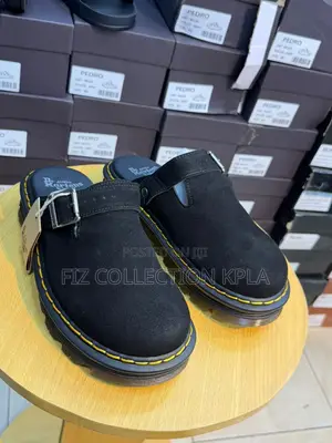 Dr. Martens Suede Buckle Clogs – Black