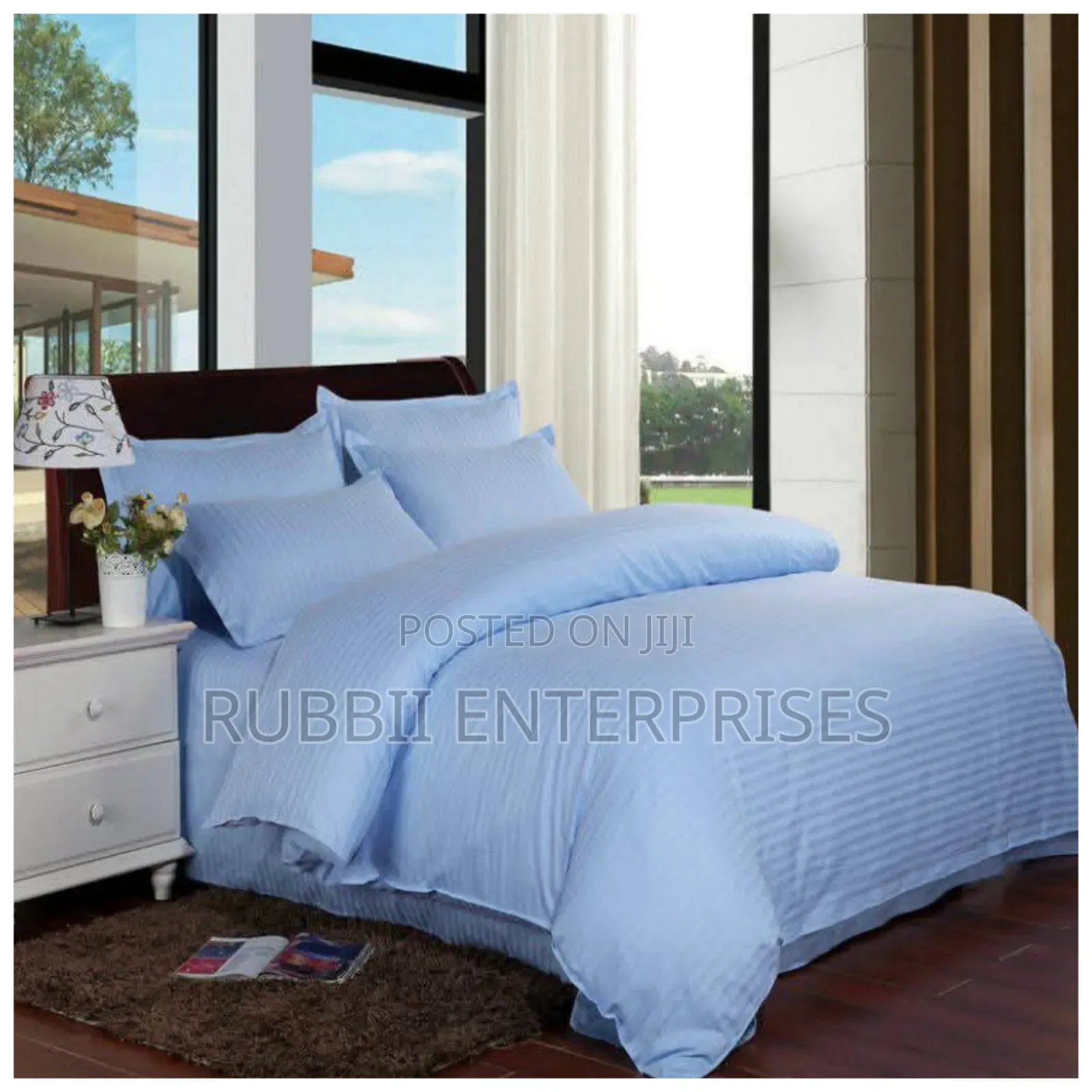 Plain Bedcovers 4pcs ~ Blue