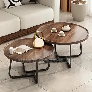 Nesting Round Tray Coffee Tables 2pcs