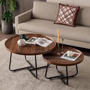 Nesting Round Tray Coffee Tables 2pcs