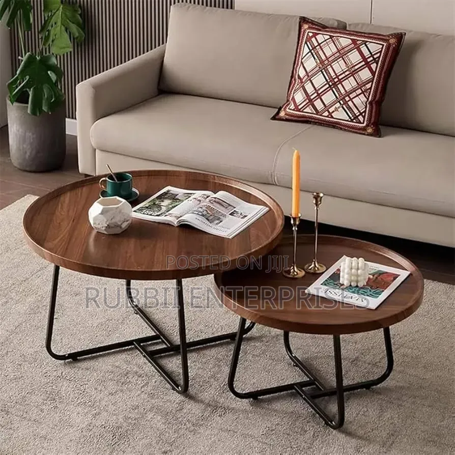 Nesting Round Tray Coffee Tables 2pcs
