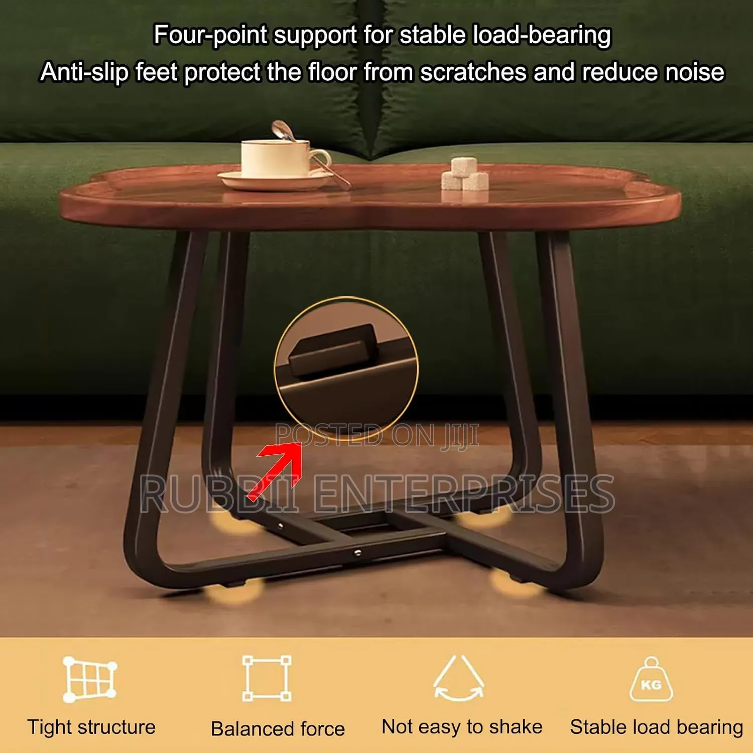 Clover-Shaped Nesting Coffee Table Set ~ 2pc