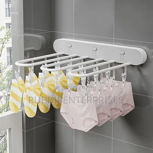 Wall-Mounted Drying Rack With Pegs
