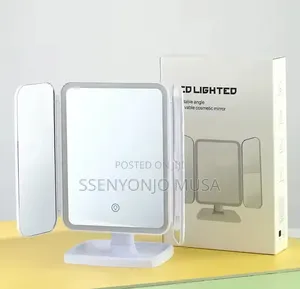 Folding LED Makeup Mirror With 3-Tone Lights Magnifying Mirror