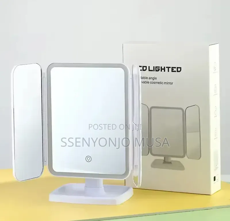 Folding LED Makeup Mirror With 3-Tone Lights Magnifying Mirror
