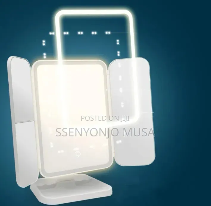 Folding LED Makeup Mirror With 3-Tone Lights Magnifying Mirror