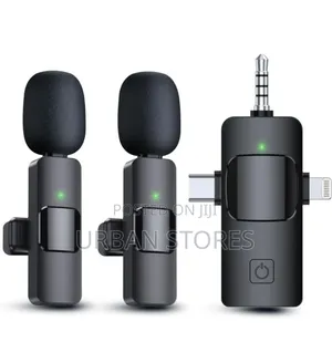 3 in 1 Wireless Lavalier Microphones for iPhone, iPad, Android,