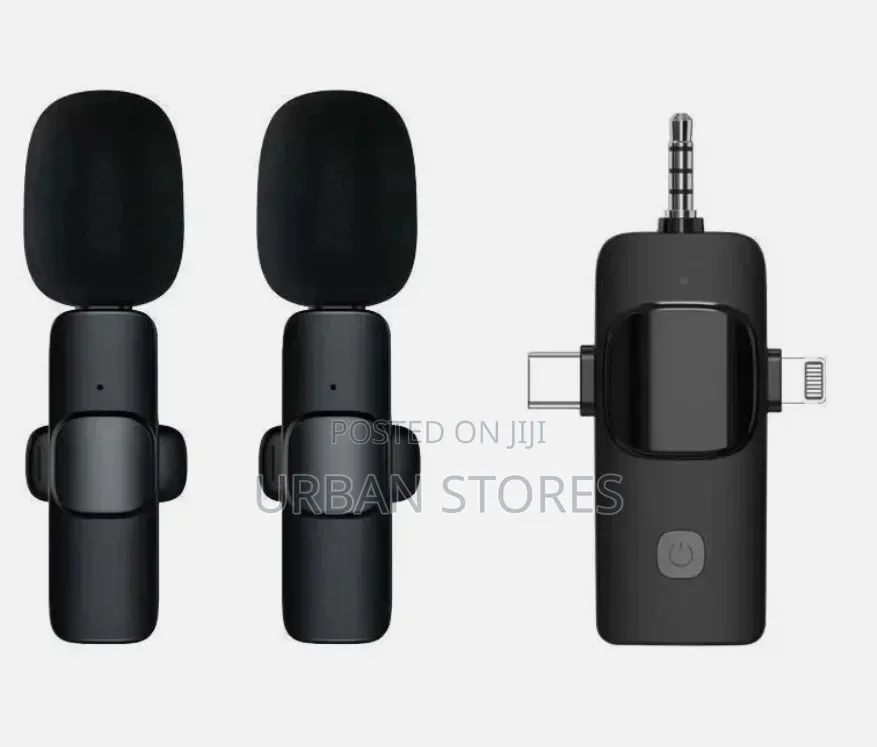 3 in 1 Wireless Lavalier Microphones for iPhone, iPad, Android,