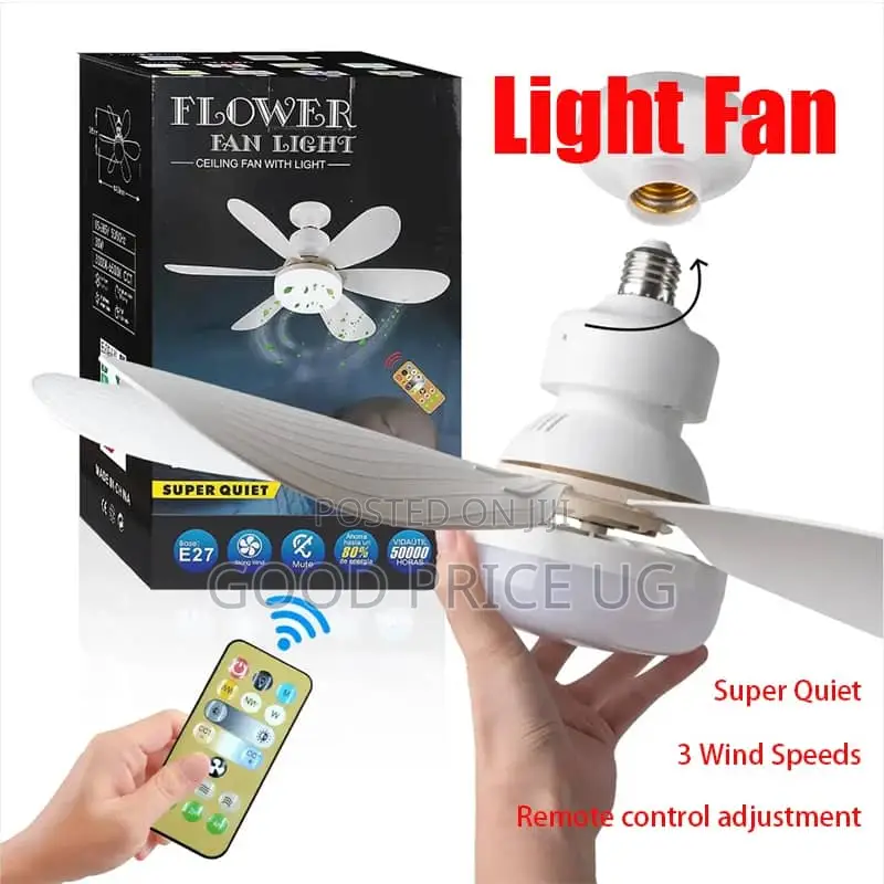 2-in-1 Flower Fan Light Socket Ceiling Fan
