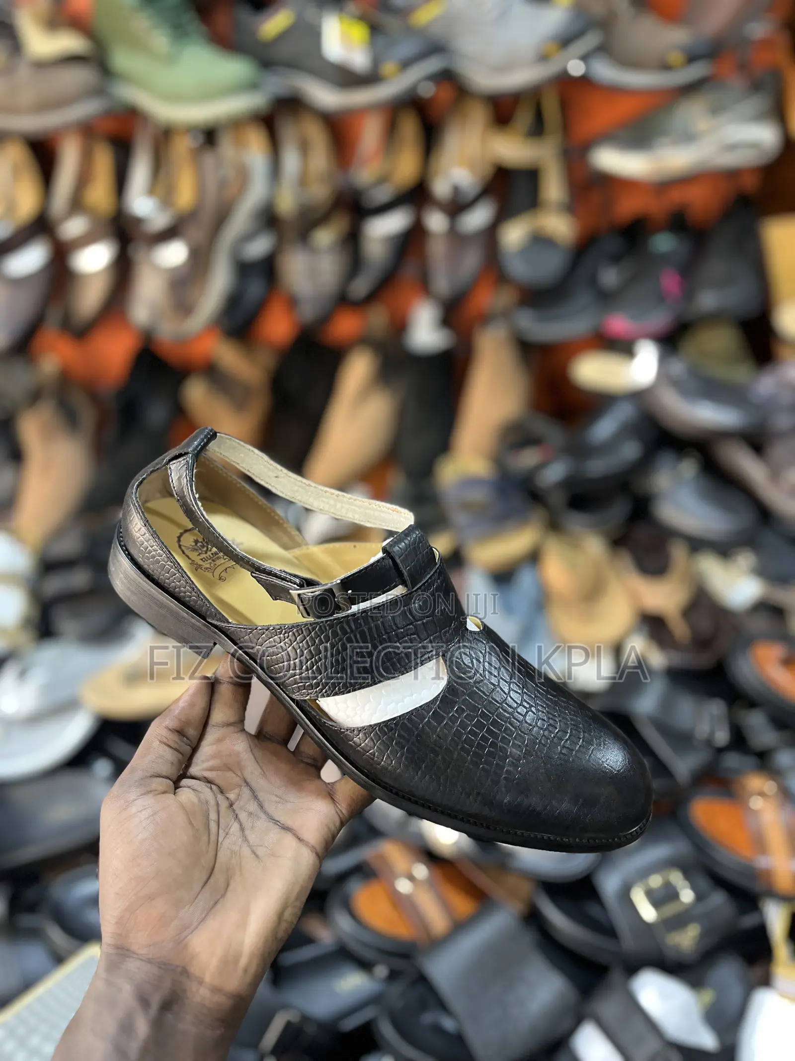 Original Billionaire Leather Sandals Black