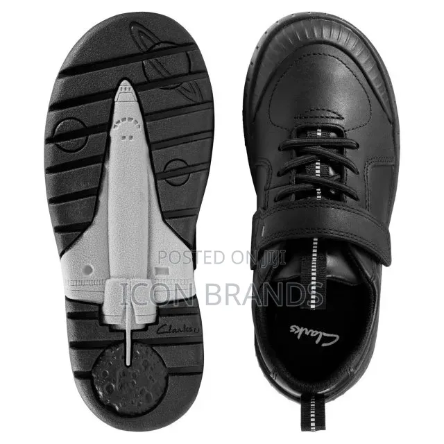 Clarks Apollo Step Kid Black Leather