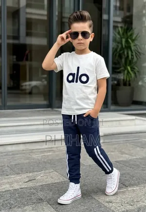 Kids 2pc Set( Brown and Navy Blue)