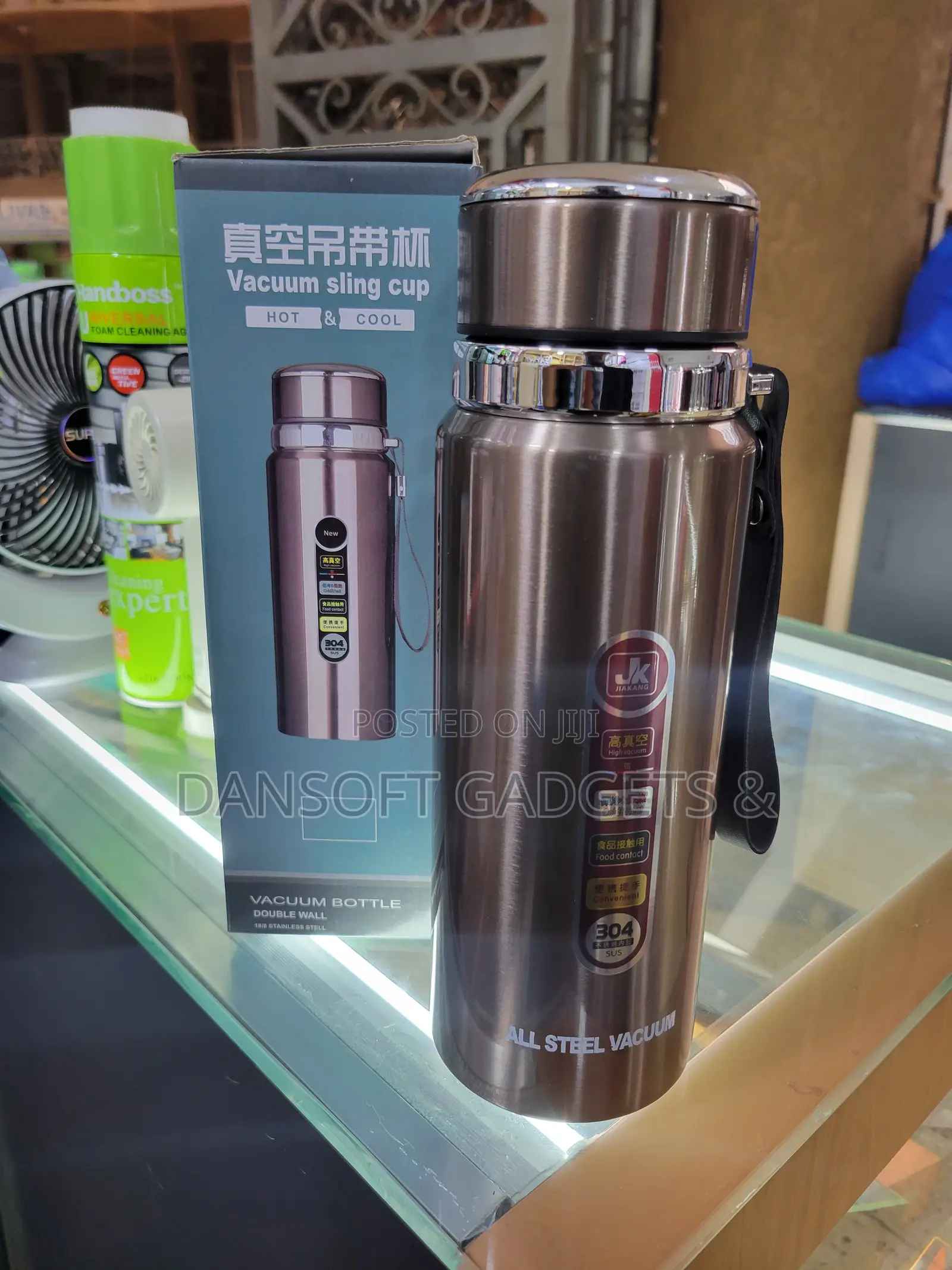 Stainless Steel Vacuum Sling Bottle – Double-Wall Insulated Thermos