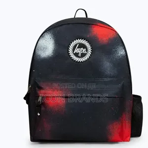 Hype Unisex Black Red Sky Crest Backpack