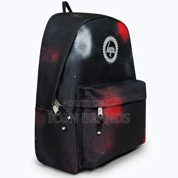 Hype Unisex Black Red Sky Crest Backpack